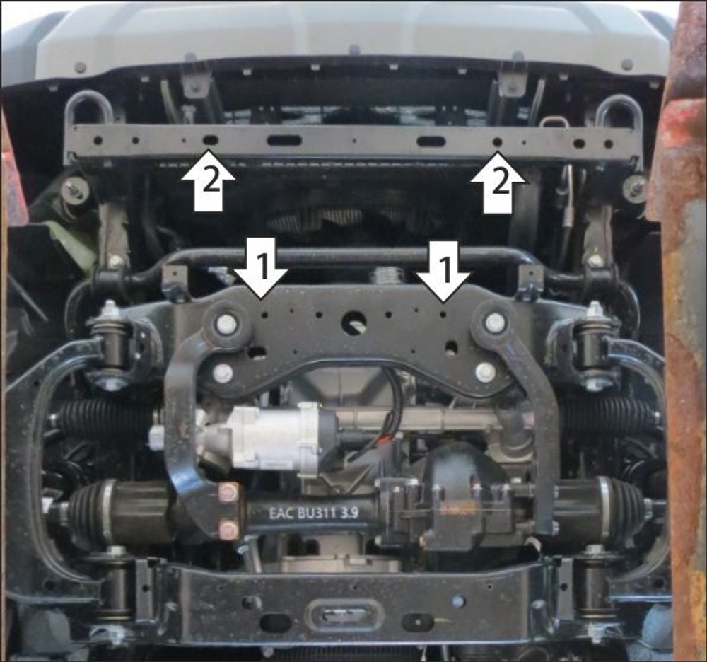 Защита алюминиевая 4 мм радиатора для Changan Hunter Plus с 2023г Motodor.347201