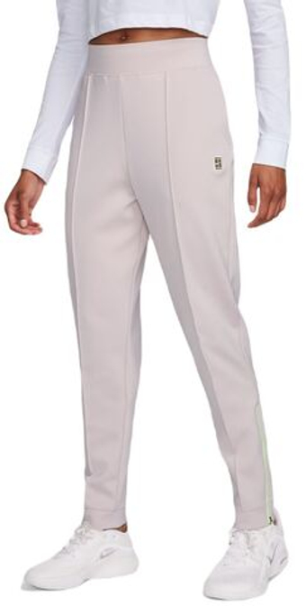 Женские теннисные брюки Nike Court Dri-Fit Heritage Knit Pant - платиново-фиолетовый/почти вольт