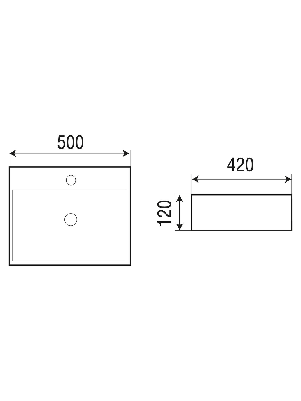 Раковина накладная (матовая черная) WeltWasser WW  ELBACH 21733 MB 500х420х120