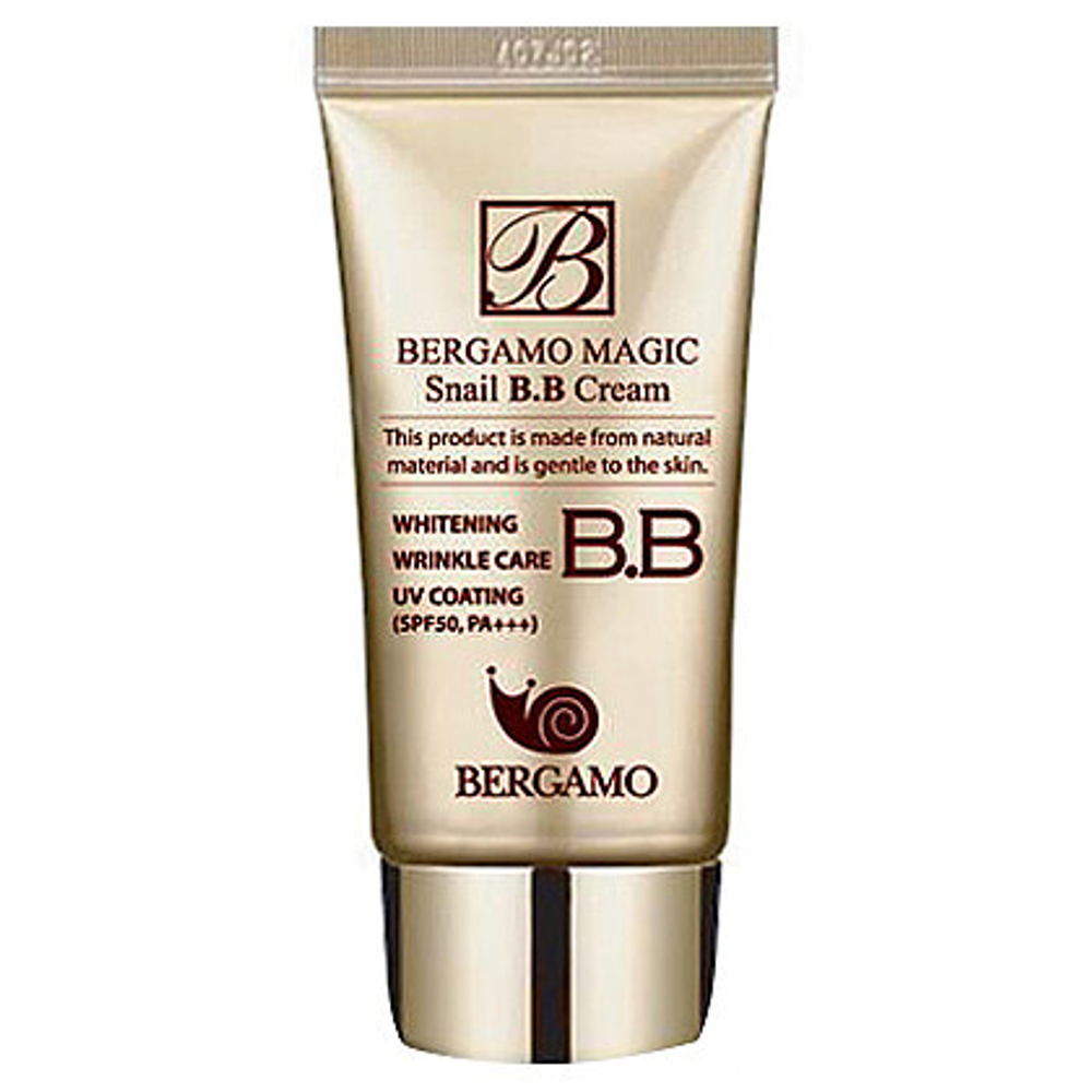 Bergamo Magic Snail BB Cream SPF 50 PA+++,Увлажняющий ВВ крем с муцином улитки 50 мл (до 15.11.27)