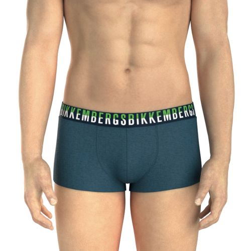 Мужские трусы боксеры синие набор 3в1 Bikkembergs BICOLOR BKK52UTR27TR