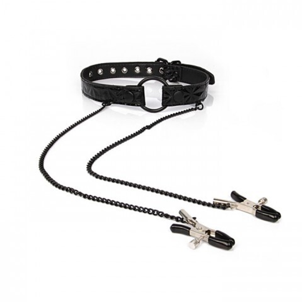 Кляп с зажимами для сосков Luxury fetish