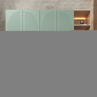 Шкаф Агератум МДФ четырехсекционный с стеллажом Лайн шалфей (0,27) А10024 матовая - Дуб Сонома 3025  220*45*260