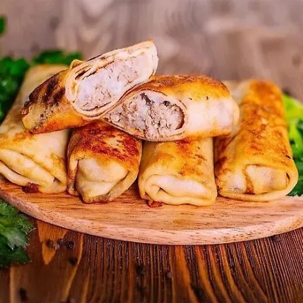 БЛИНЫ фаршированые: МЯСО, РИС (0,4 кг), 5 шт в уп.