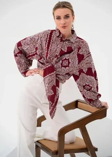 Рубашка Souvenir с узорами золотистой и белой нитью