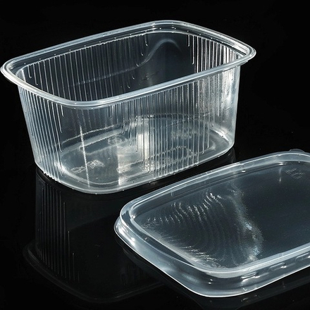 Контейнер с крышкой ПРЯМОУГОЛЬНЫЙ (100шт/20уп) ЮПЛАСТ