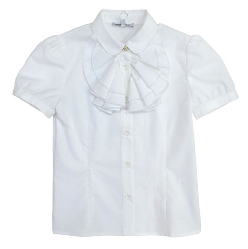 Блуза с коротким рукавом BORELLI Белый/Жабо (Девочка)