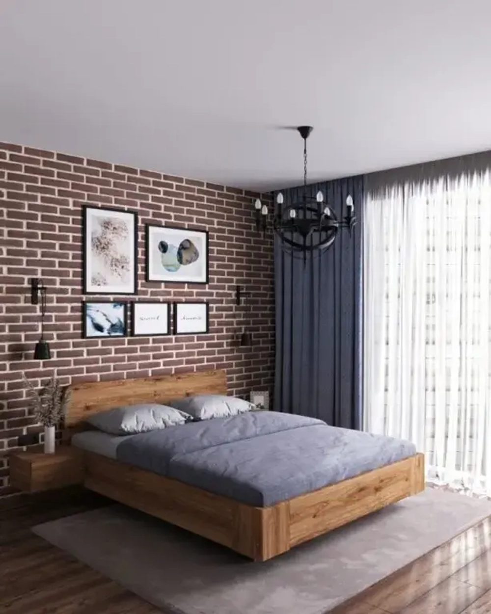 Кровать Obolo из массива дуба