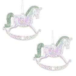 GAEM Набор из 2шт Украшение новогоднее "Лошадка", L5,5 W0,5 H4,5 см