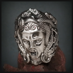 Кольцо "Медуза Горгона" мельхиор , 19 - 21 р