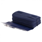 Пенал - косметичка Alingar, ПВХ/ткань, молния, 2 отделения, боковой карман, липучка, ручка, 190 х 80 х 50 мм, "SPACE", синий, космонавт, европодвес