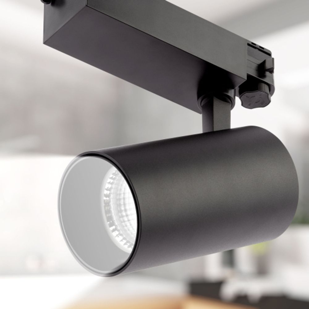 Трековый светильник трехфазный ЭРА SТR-30-36-40K-B40 узкий луч 4000K черный | Трехфазные трековые светильники