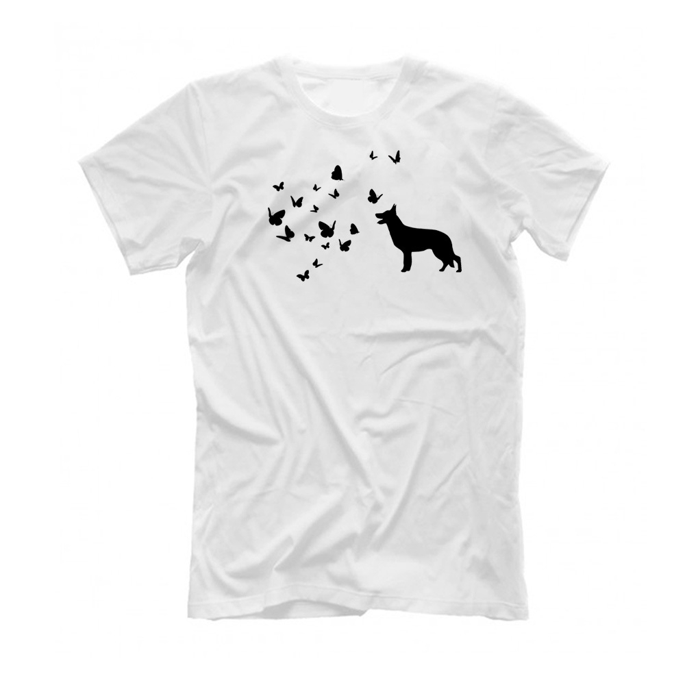 Футболка "Овчарка и бабочки"