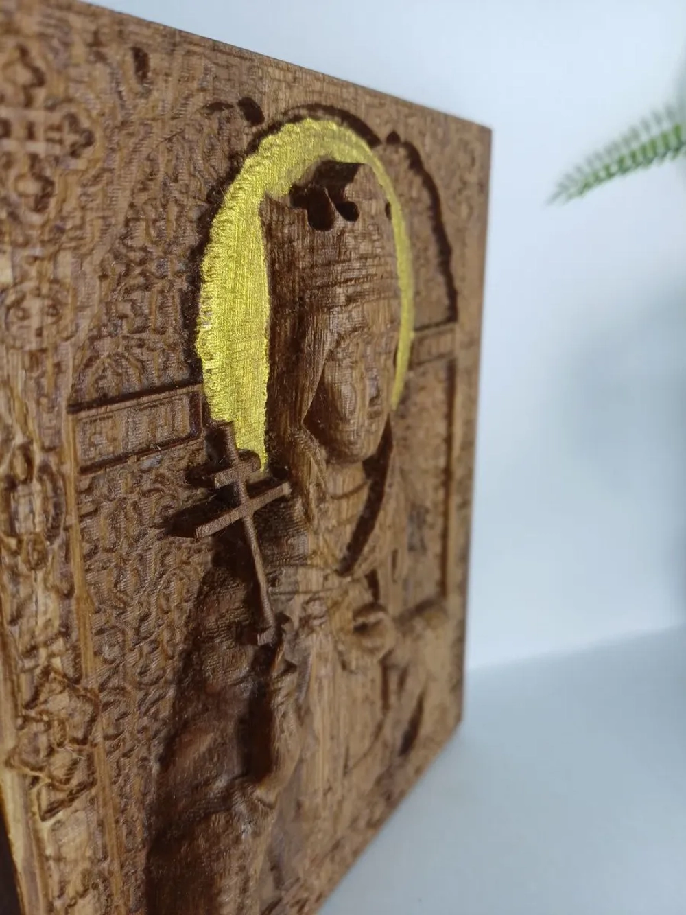 Освященная Икона св. великомученицы Ирины 16,5х14 см дуб