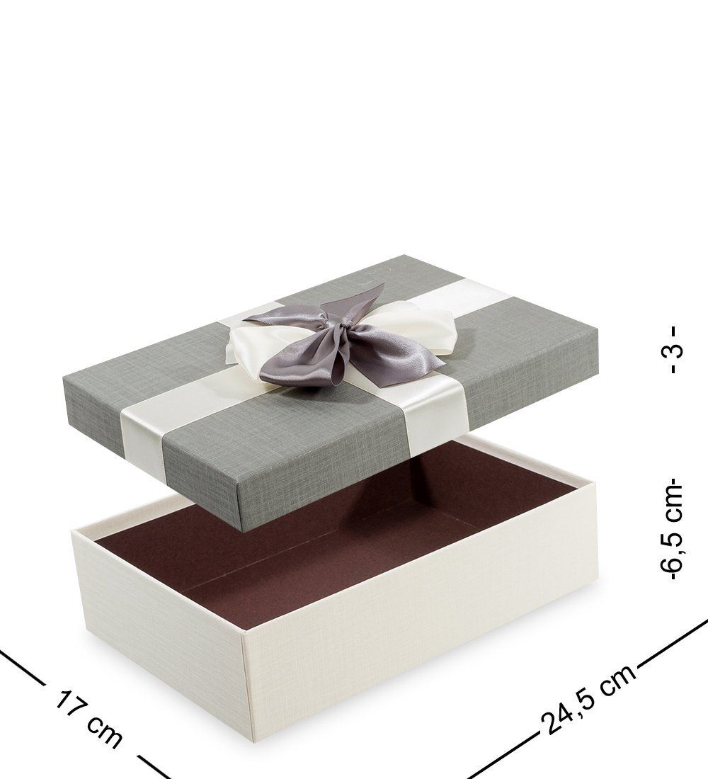 WF-12/1-B Коробка «Прямоугольник» цв.бел./сер.