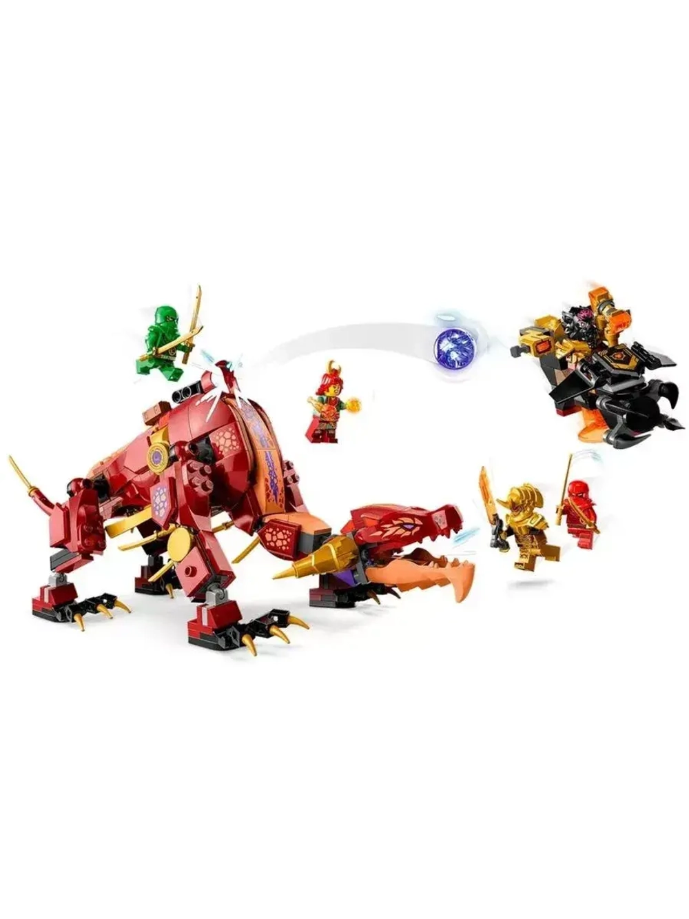 Конструктор Ниндзя Лавовый дракон трансформер 489 деталей