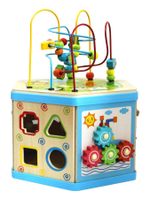 Деревянный куб-лабиринт 7 в 1