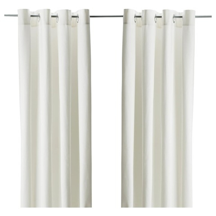 IKEA MERETE  (ИКЕА МЕРЕТЕ)  -  Шторы, 1 пара, сетка/белый, 145x300 см