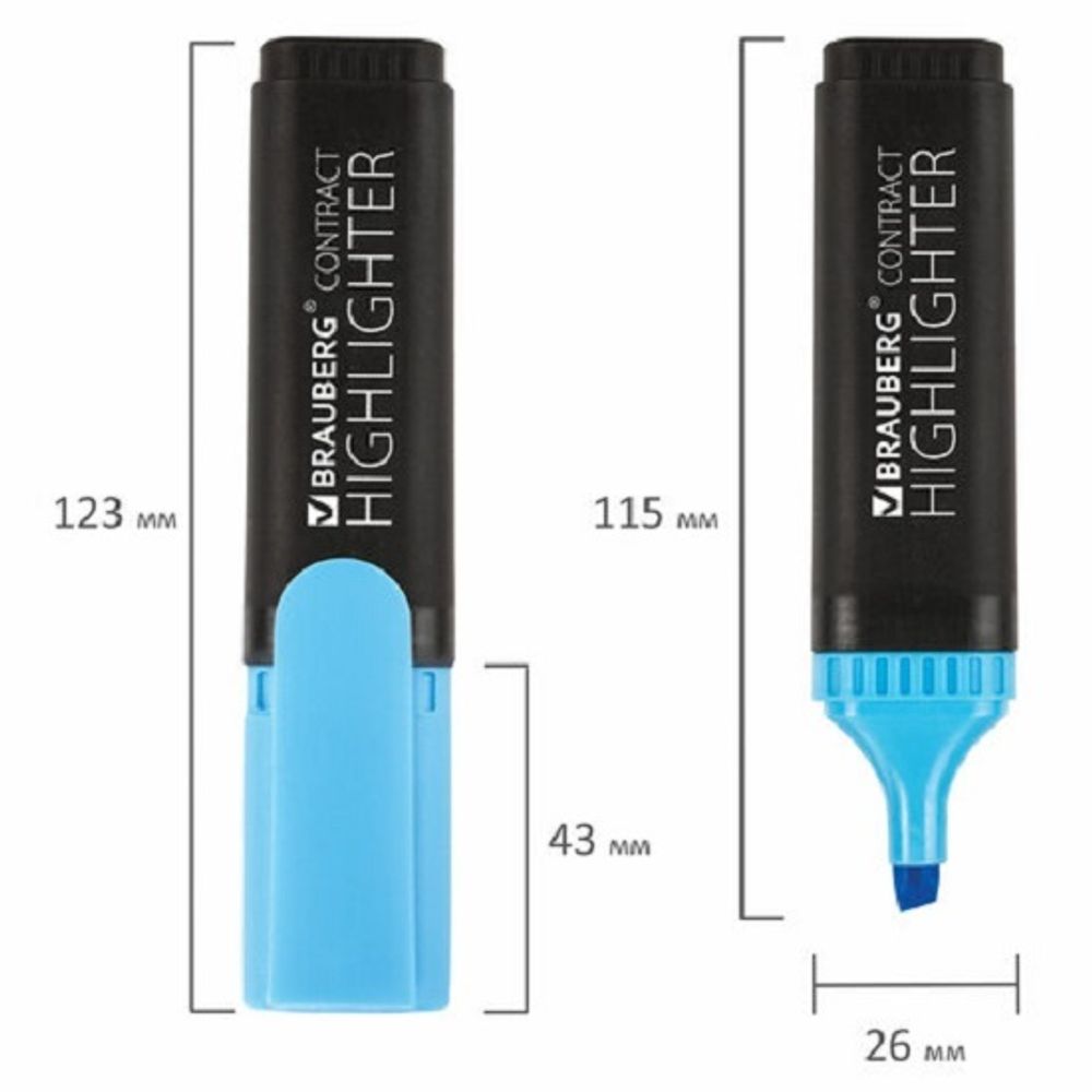 Набор выделителей текста 4цв, 1-5мм, Brauberg Contract, 150394