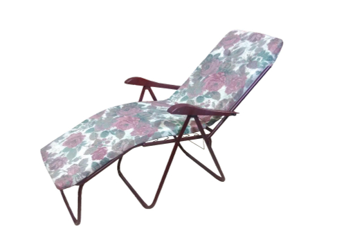 Кресло -шезлонг Машека арт.С399/48 (1 шт. в уп.) (каркас бордовый, ткань бордо цветы)