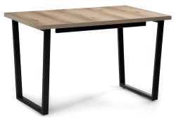 Стол раскладной Лота Лофт 120(160)х75х75 25 мм черный матовый / дуб делано светлый