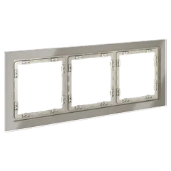 Рамка стеклянная VOLTUM S70 на 3 поста, (шелк, стекло) vls110304