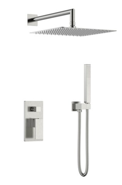 Смеситель встроенный для душа QUBIC Brushed Nickel