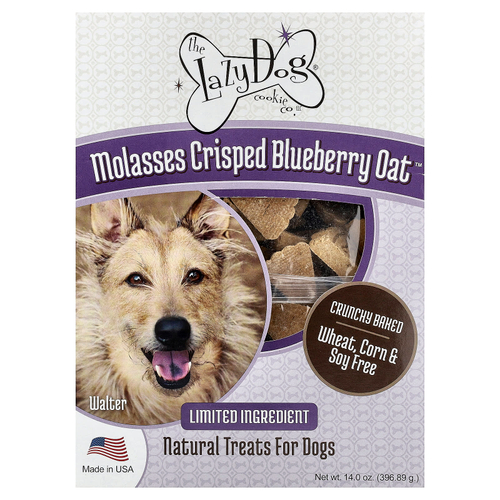 Lazy Dog Cookie, натуральные лакомства для собак, Crised Blueberry Oat™, патока, 396,89 г (14 унций)