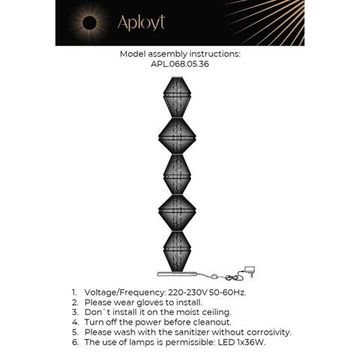 Торшер 36W 3000K APL.068.05.36 чёрный Dzhakket Aployt