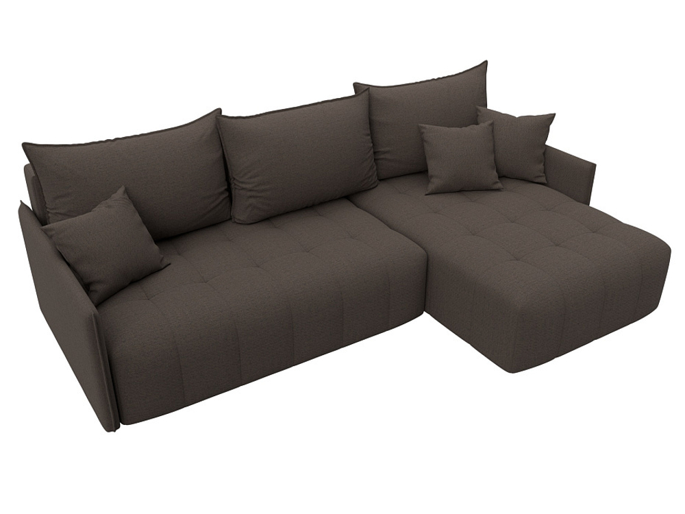 Диван угловой Лига-054 НПБ угол универсальный РОГОЖКА Амур 05 коричневый