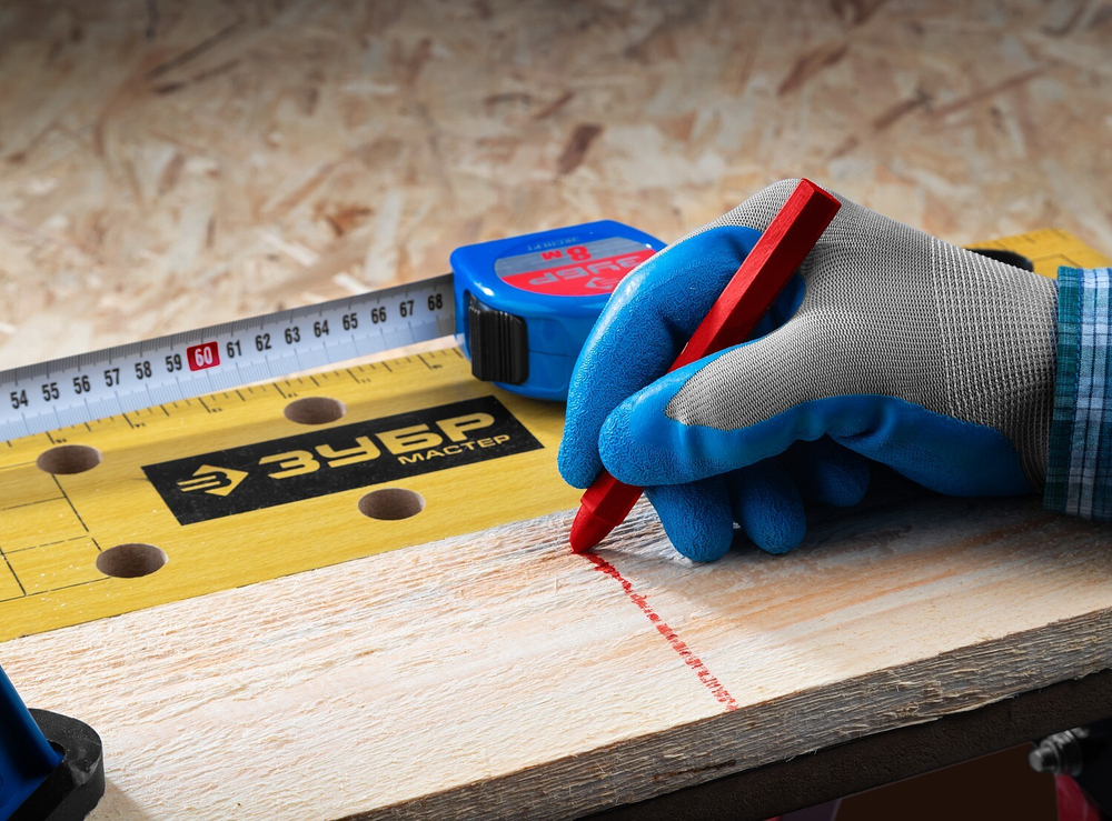 ЗУБР желтые, 6 шт, разметочные восковые мелки, Профессионал (06330-5)