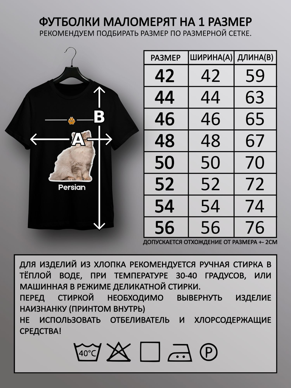 Футболка персидская кошка