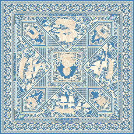 Шаль «Русская резьба по кости»