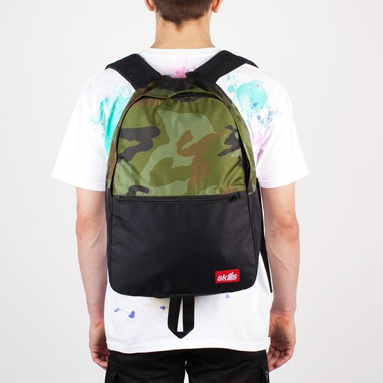 Рюкзак SKILLS Small Backpack Black/camo-1