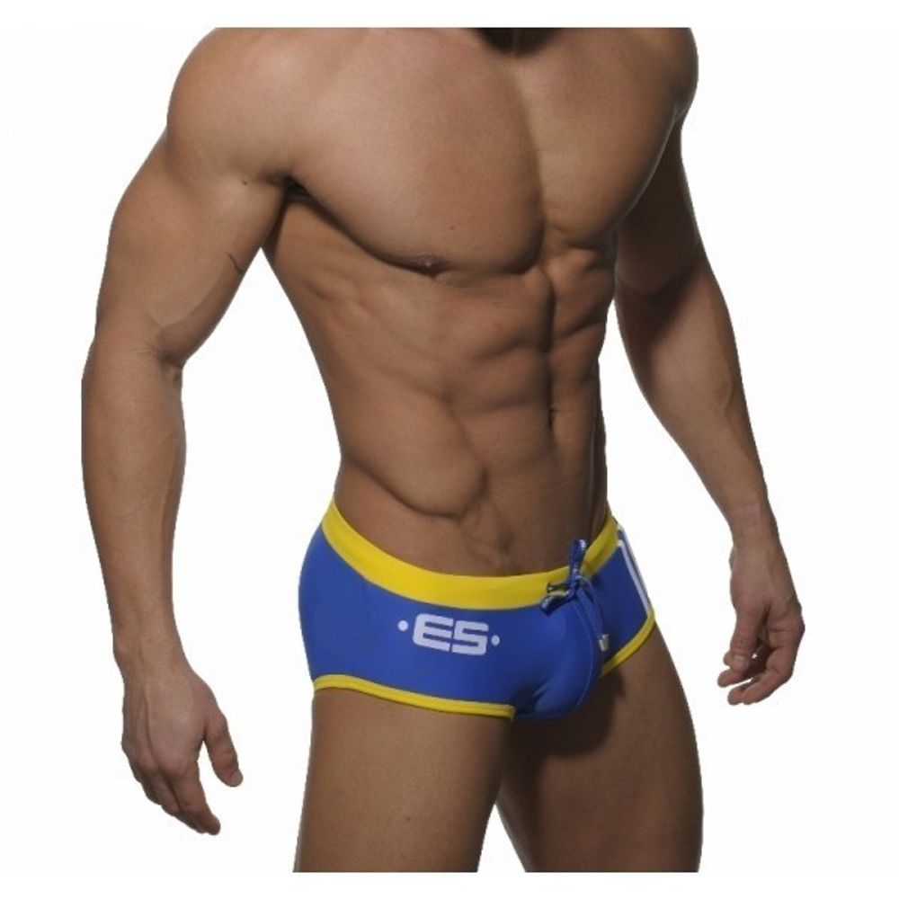 Мужские плавки синие с желтой поясом ES Swim Hips Blue