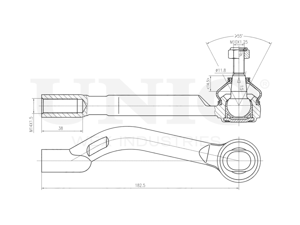 Наконечник рулевой правый UNIO SSP-10010
