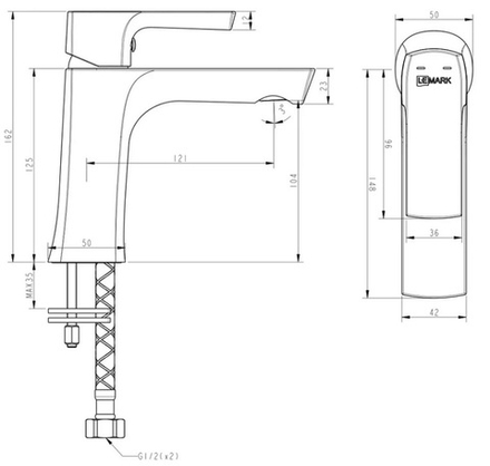LM7208BL URSUS Смеситель для биде, черный