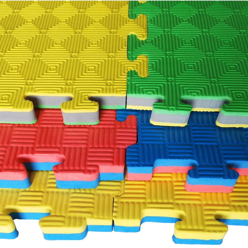 Будо-маты (татами) Экополимеры (1 плита 100х100х4см, 1кв.м./уп) "Зелено-желтый"