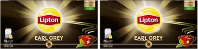 Чай Lipton Earl Grey в пакетиках, 25 шт., 50 г, упаковка из 2 штук (С бергамотом) - Lipton