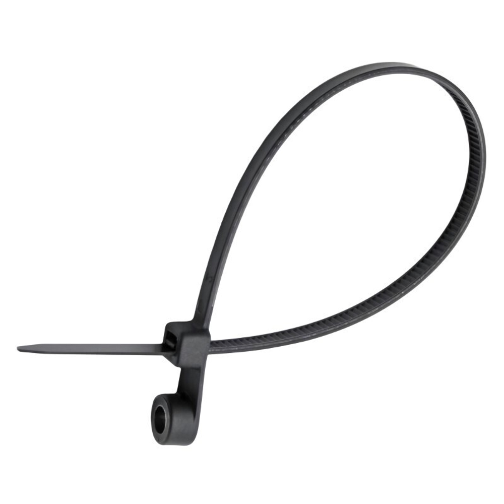 Стяжка кабельная c монтажным кольцом STALMAX LS-BR 4,5х220 черная нейлон 6.6