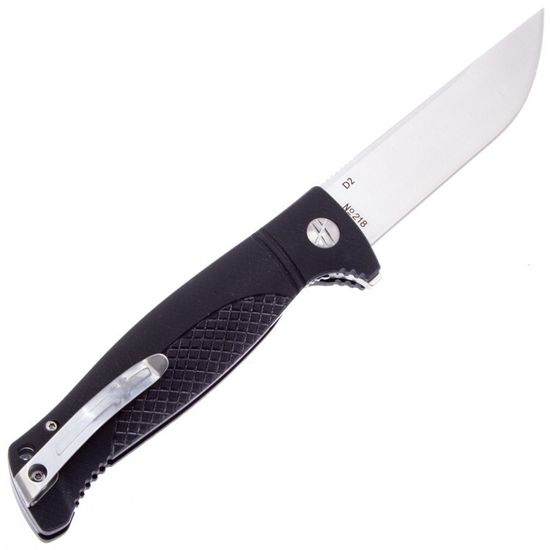 Складной нож Reptilian Джага-01 черный c клинком из стали D2, рукоять G10