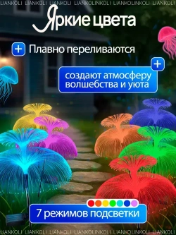 Садовый светильник на солнечной батарее уличный Медуза, Liankoli