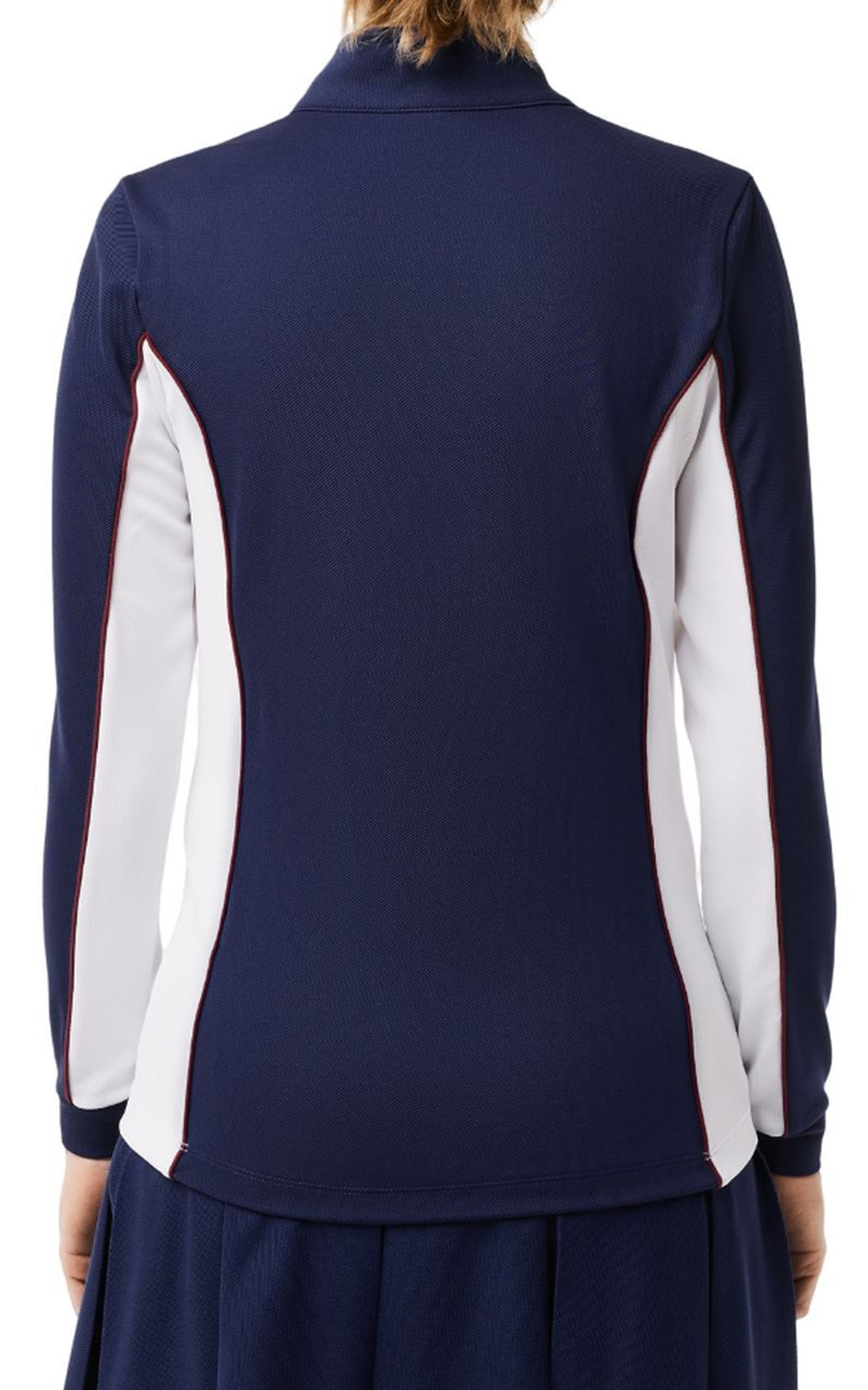Женская теннисная куртка Lacoste Slim Fit Quarter-Zip Sweatshirt - navy blue/white