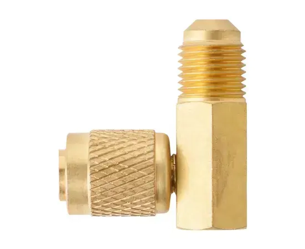 Адаптер Value V-02 (угол 90 гр., штуцер 1/4"- R22; гайка 5/16"-R410A)