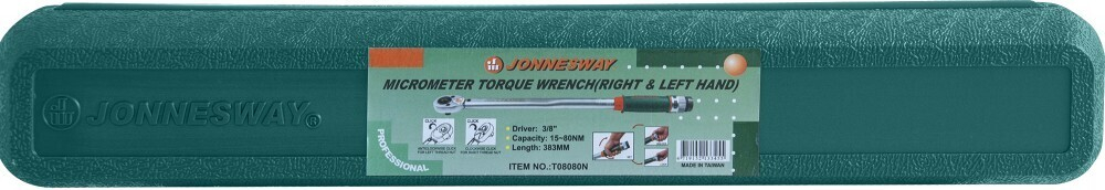 T08080N Ключ динамометрический 3/8"DR двустороннего действия, 15-80 Нм