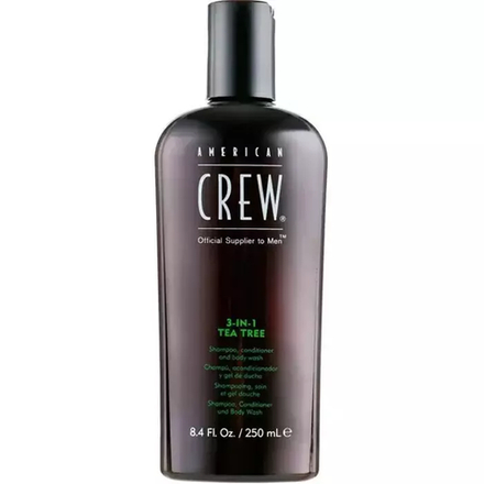 American Crew Tea Tree 3-in-1 - Шампунь, кондиционер и гель для душа, чайное дерево, 250 мл