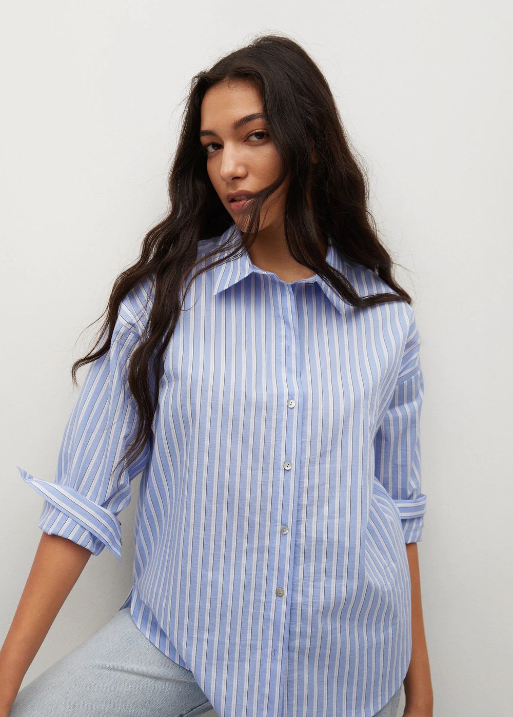 Хлопковая рубашка в полоску