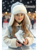 шапка зимняя ушанка вязаная с мехом