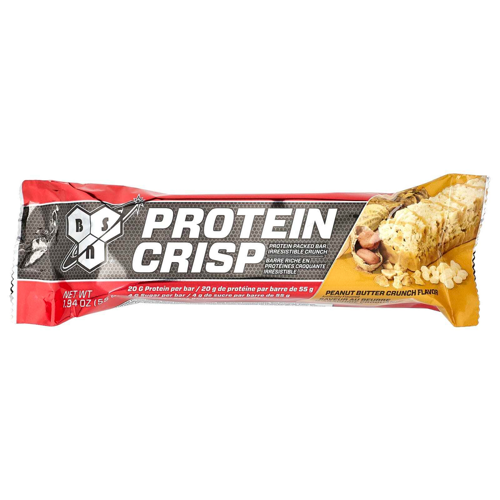 BSN, Protein Crisp, кранч с арахисовой пастой, 12 батончиков, 56 г (1,97 унции) каждый