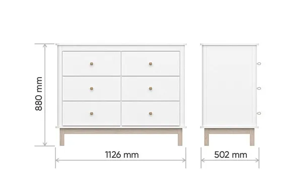 Комод Ellipse Classic 6 ящиков Белый